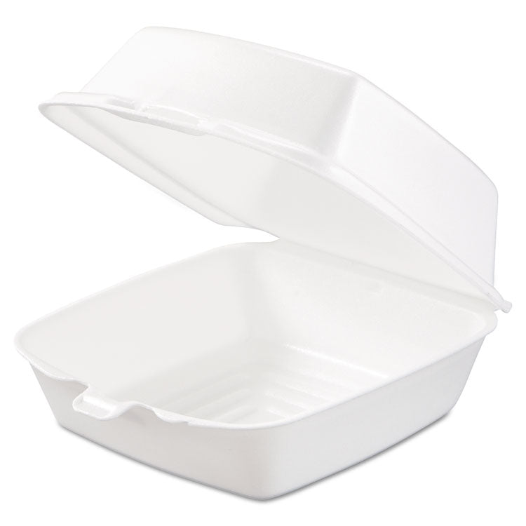 Dart® Insulated Foam Hinged Lid Container - 6” Sandwich, White