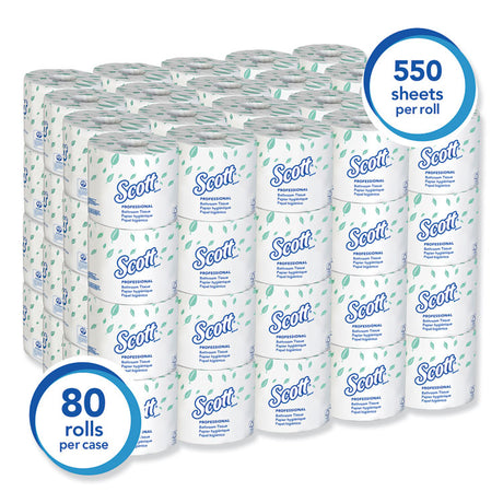 Scott® Standard Roll 2-Ply Toilet Tissue | Septic Safe | 550 Sheets per Roll | 80 Rolls per Carton