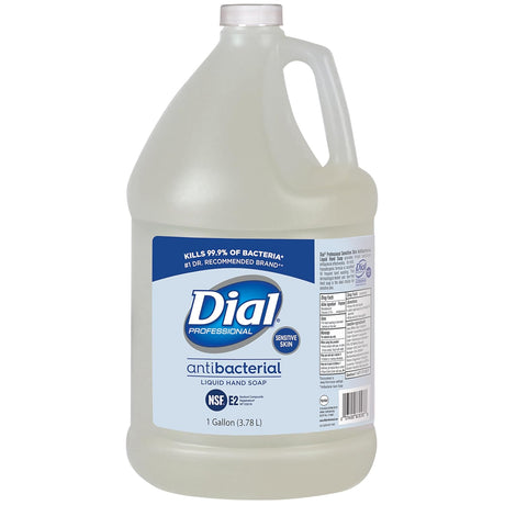 Dial Professional Sensitive Skin Antibacterial Liquid Hand Soap | 1 Gallon Refill | 4 Pack