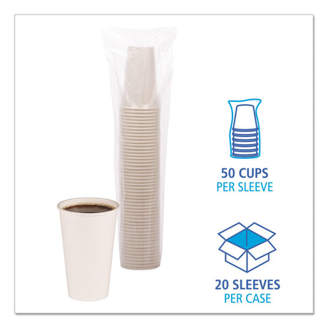 Boardwalk® Paper Hot Cups, 16 oz, White