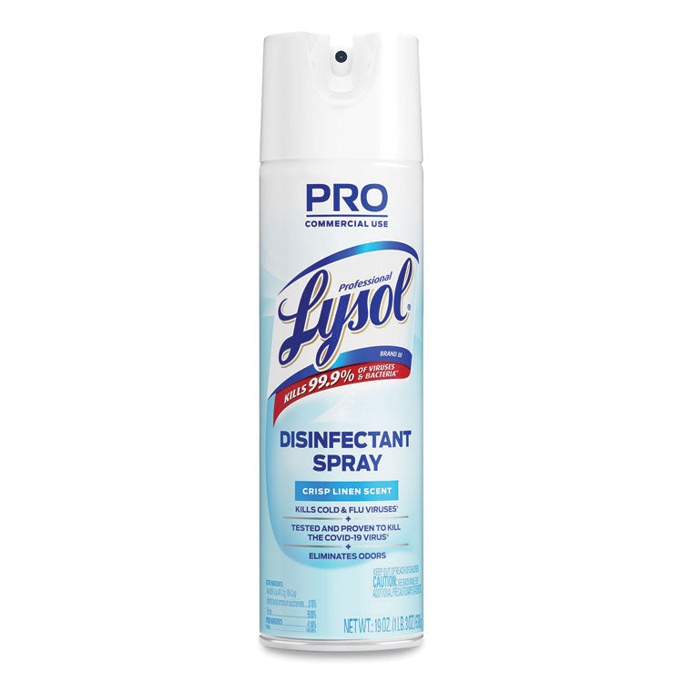 Lysol® Professional Disinfectant Spray Crisp Linen | Pack of 12 | (19 oz./canister)