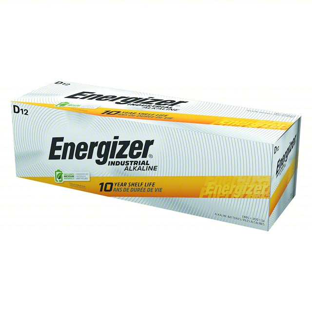 Energizer® D Battery Alkaline, 1.5V DC, Industrial, 12 PK