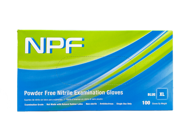 NPF Nitrile Powder Free Exam Gloves | Blue | Size