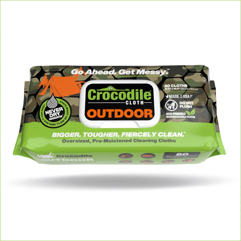 Crocodile Cloth® Outdoor | Fully Biodegradable | 80 Huge Cloths per Pack