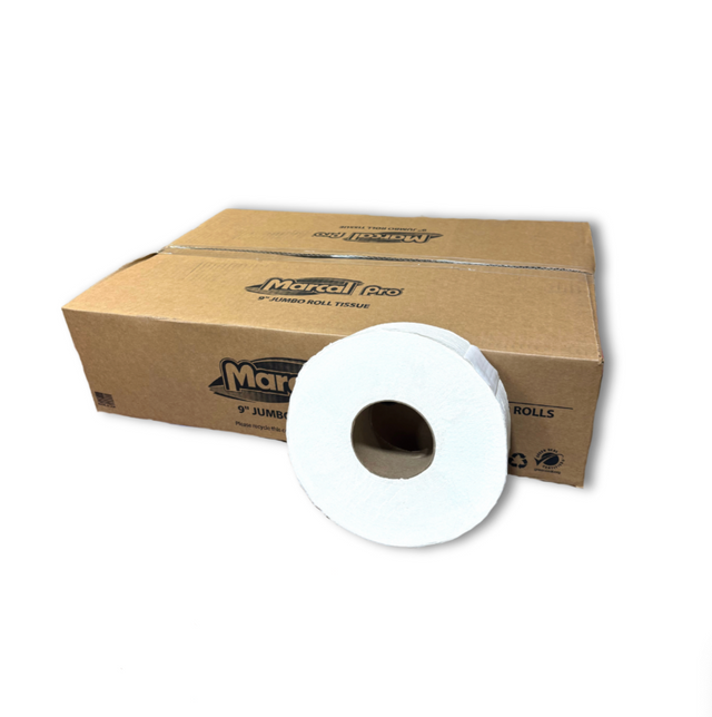 Marcal® Jumbo Roll 9" JRT Toilet Tissue | White | 2-Ply | 12 Rolls per Case