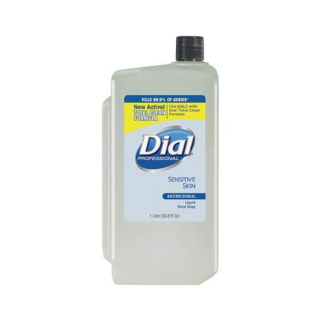 Dial® Antimicrobial Sensitive Skin Soap - 1 Liter Bottles, Case of 8